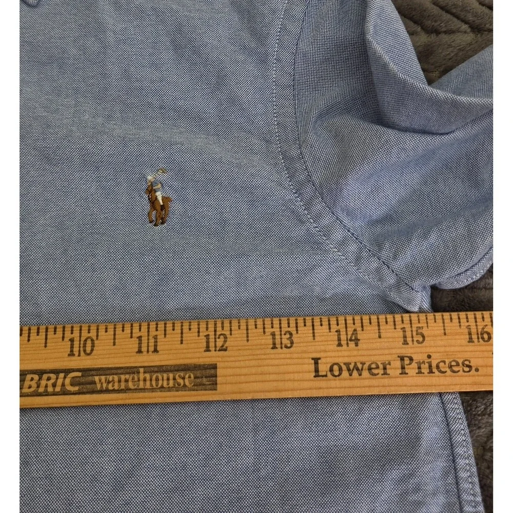 Ralph Lauren Blue Denim Chambray Long Sleeve Shirt Boy's Small Size 8 Pony Logo